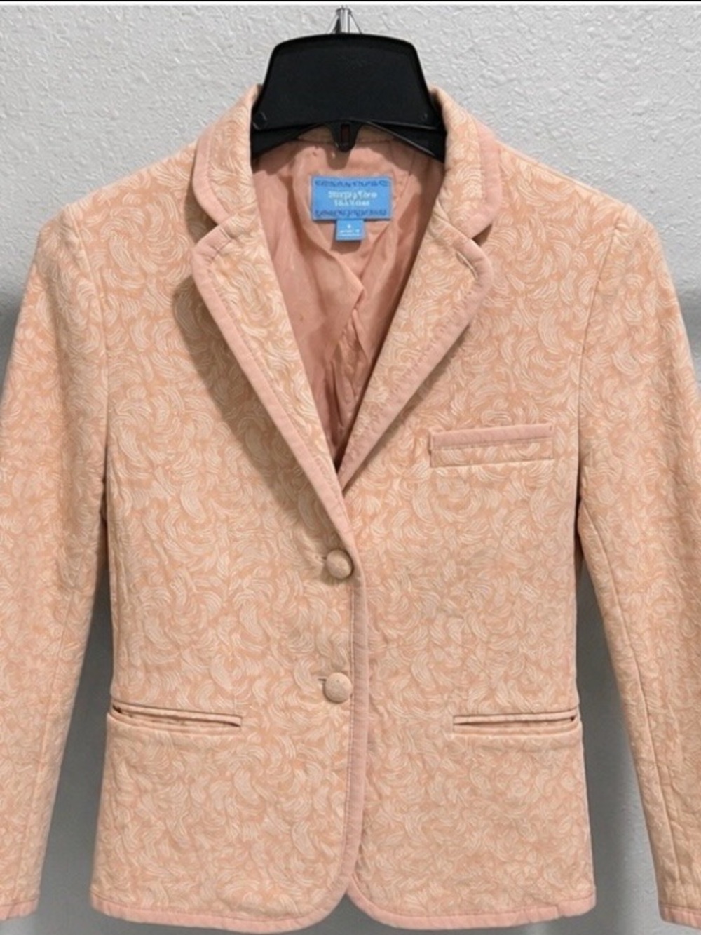 Simply Vera Vera Wang Peach Floral Jacquard Blazer-Small